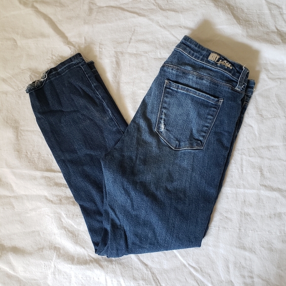 Kut From The Kloth Straight Leg Distressed Jeans - Picture 1 of 9